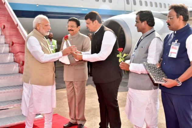PM Modi Arrives in Mumbai