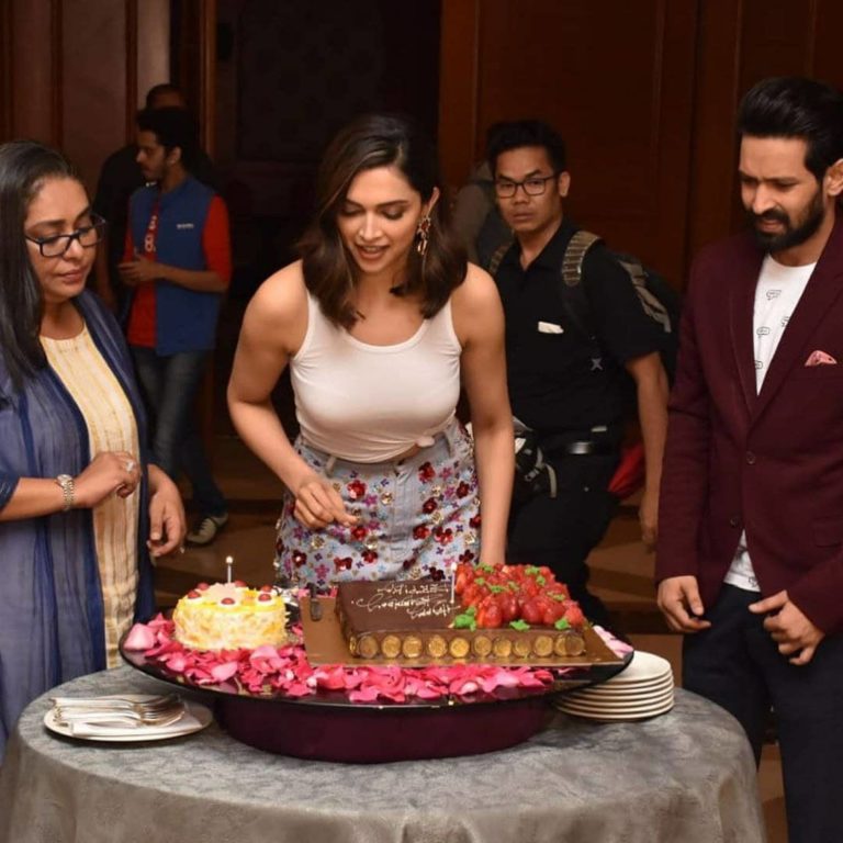 Mumbai : Mumbai actress Deepika padukone celebrates early birthday with media and fans during ‘chhapaak’ promotions today , First Pictures here