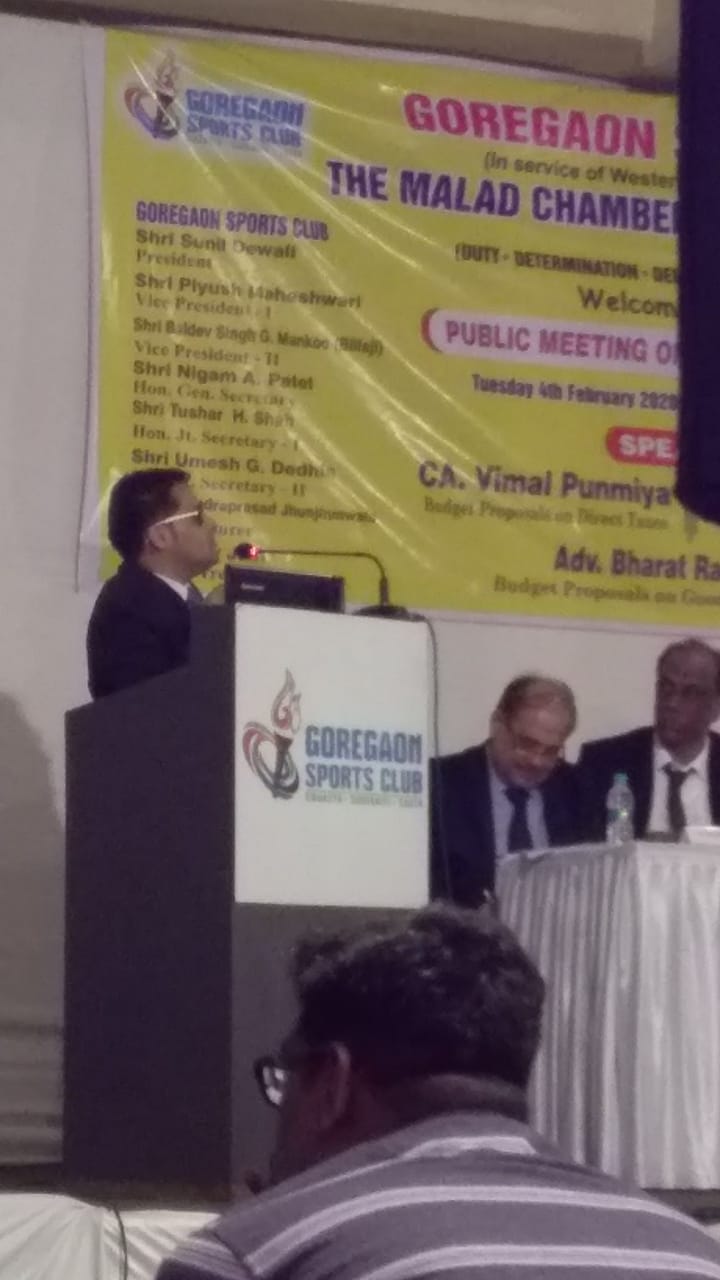 Mumbai: The Malad Chamber Of Tax Consultants hosts Flagship Event “Public Meeting on Budget 2020” at Goregaon Sports Club Malad(W)