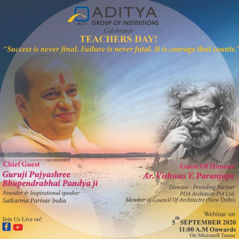 Mumbai Aditya Group of institutions celebrated virtual “Teachers Day” on 5th September 2020; to felicitate the teachers associated with the Institute.