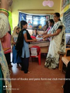 Innerwheel Club Distributes Books and pens to the government schools 