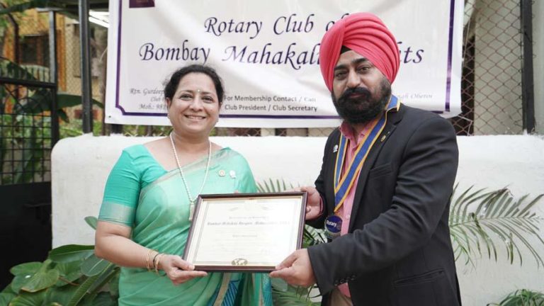 Rotary Club of Bombay Mahakali  Heights Installation Ceremony held, Gurdeep Bhamra ( Babli) launches charity projects