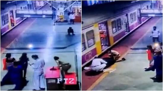  Mumbai  Woman Railway Constable Sapna Golkar Saves life of Commuter at Byculla Station on Sunday evenin
