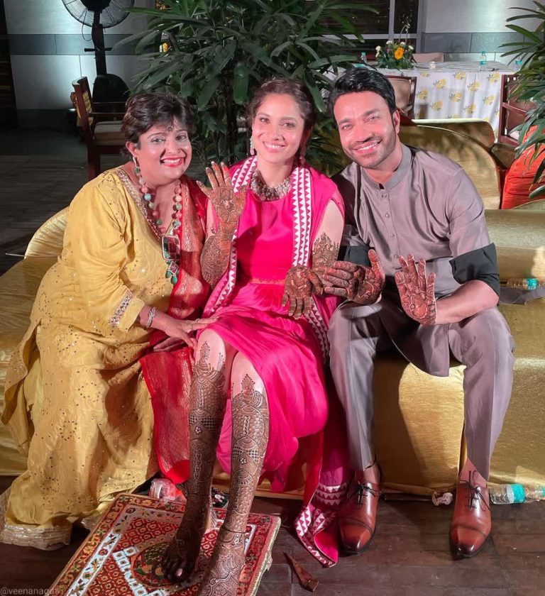 Ankita Lokhande TV Actor shares Mehendi Pictures taken prior to tying knot with Fiance Vicky Jain on 14 Dec
