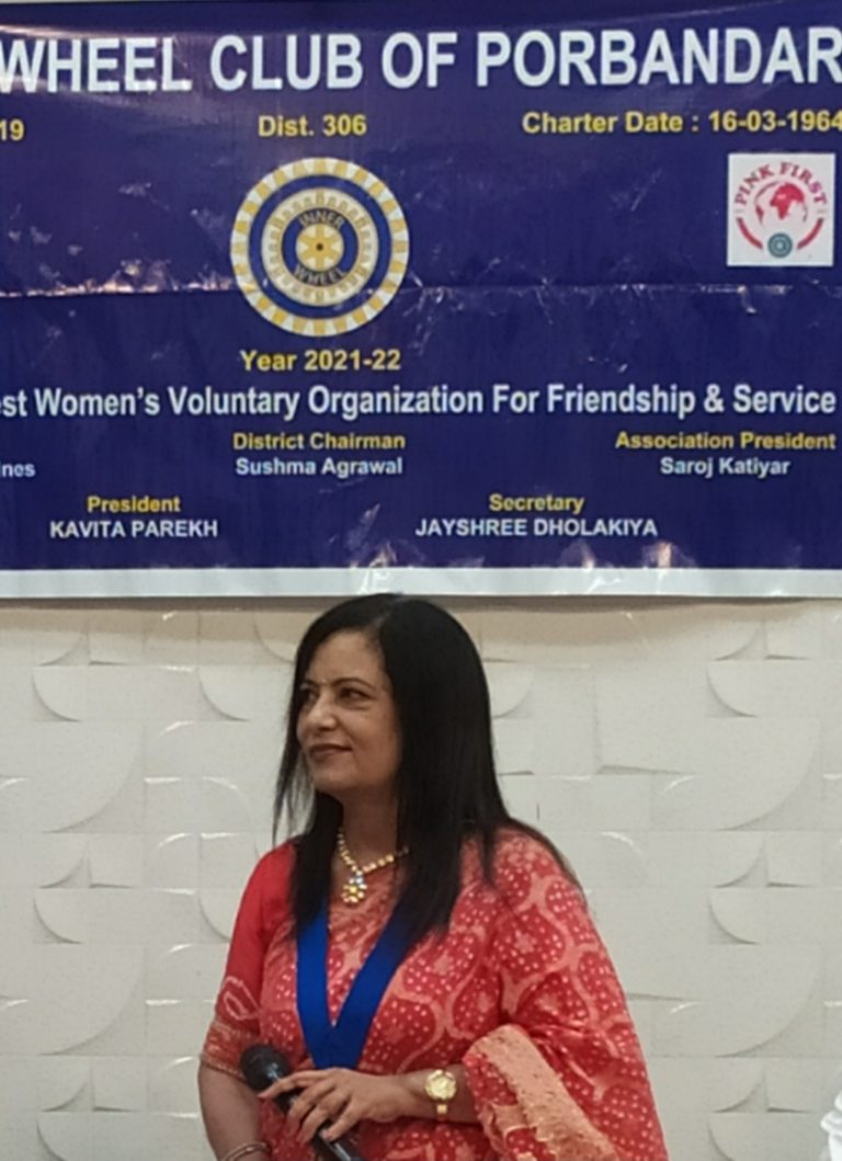 Advocate Kavita Parekh President Inner wheel club of Porbandar District-306 shares service project with Hello Mumbai News