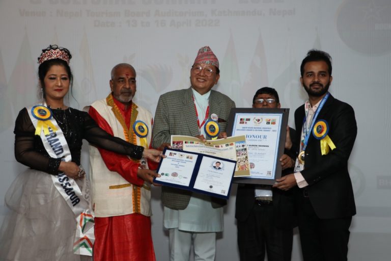 Ruhit Sumon, Chairman, Moyurpongkhi Foundation  honored with SAARC Brilliance Award” from Nepal