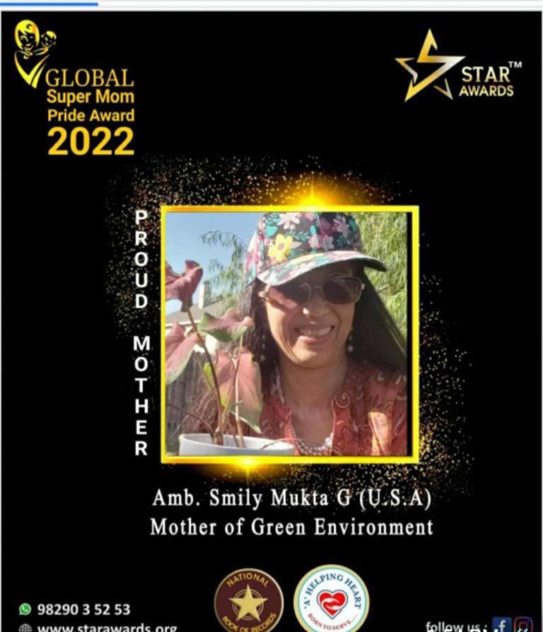 Amb. Smily Mukta Global Green ICON, Mother of Environment who shares her Message on Mother’s Day